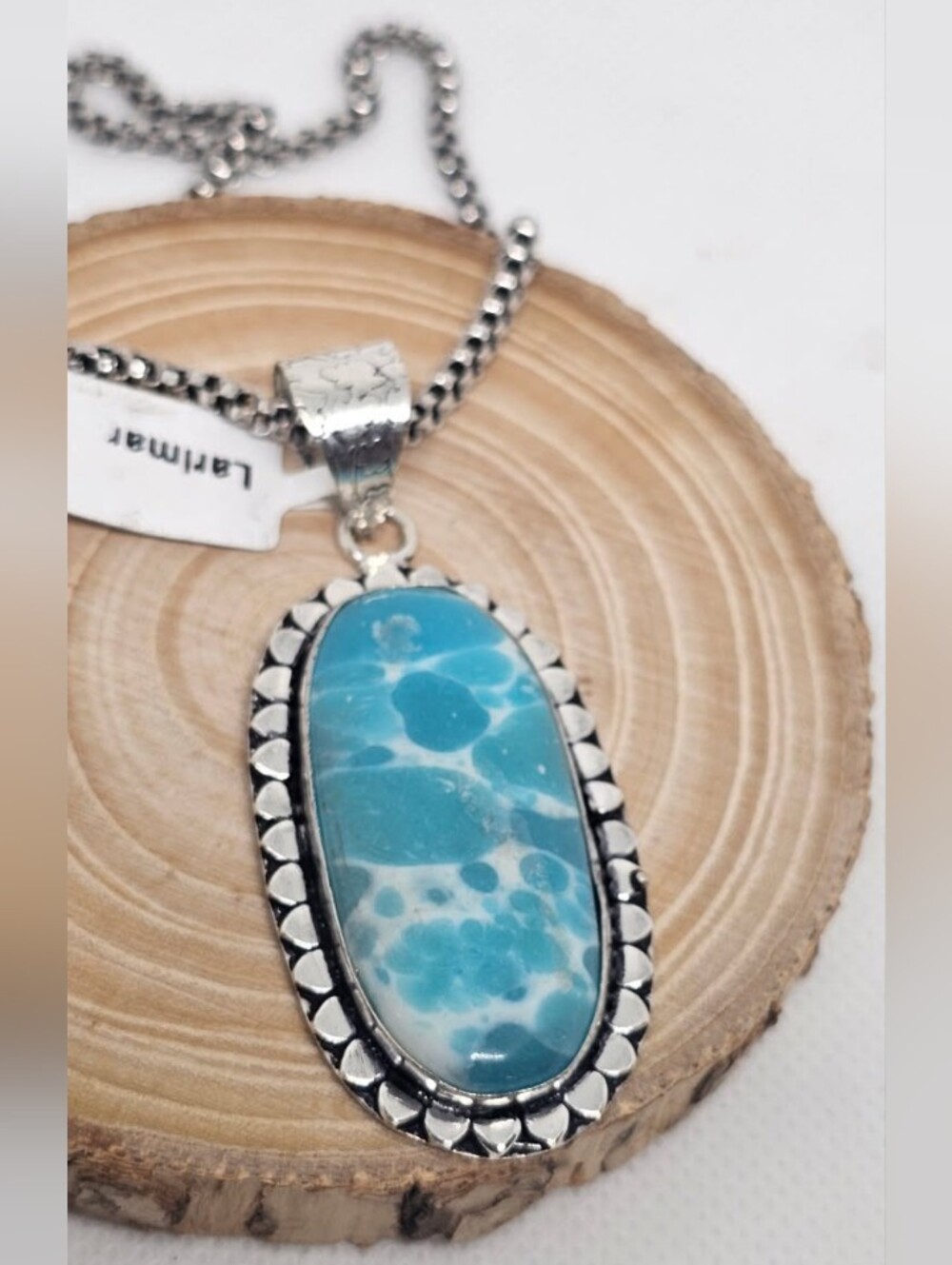 Native AMERICAN Larimer Stone Pemdant On STAINLESS CHAIN